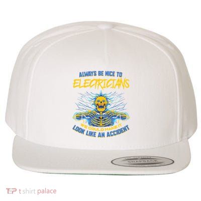 Electrician Funny For Electrical Engineer Electricity Wool Snapback Cap