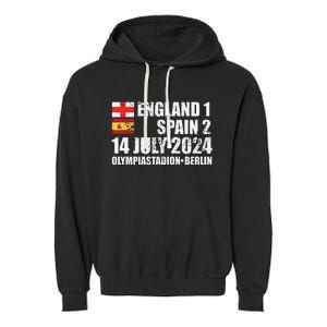 Euro Football Final England Spain Winners July 2024 Premium Garment-Dyed Fleece Hoodie