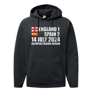 Euro Football Final England Spain Winners July 2024 Premium Performance Fleece Hoodie