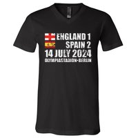 Euro Football Final England Spain Winners July 2024 Premium V-Neck T-Shirt