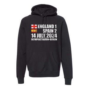 Euro Football Final England Spain Winners July 2024 Premium Premium Hoodie