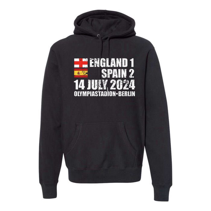 Euro Football Final England Spain Winners July 2024 Premium Premium Hoodie