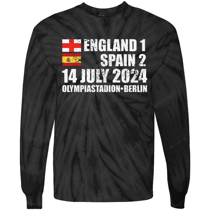 Euro Football Final England Spain Winners July 2024 Premium Tie-Dye Long Sleeve Shirt