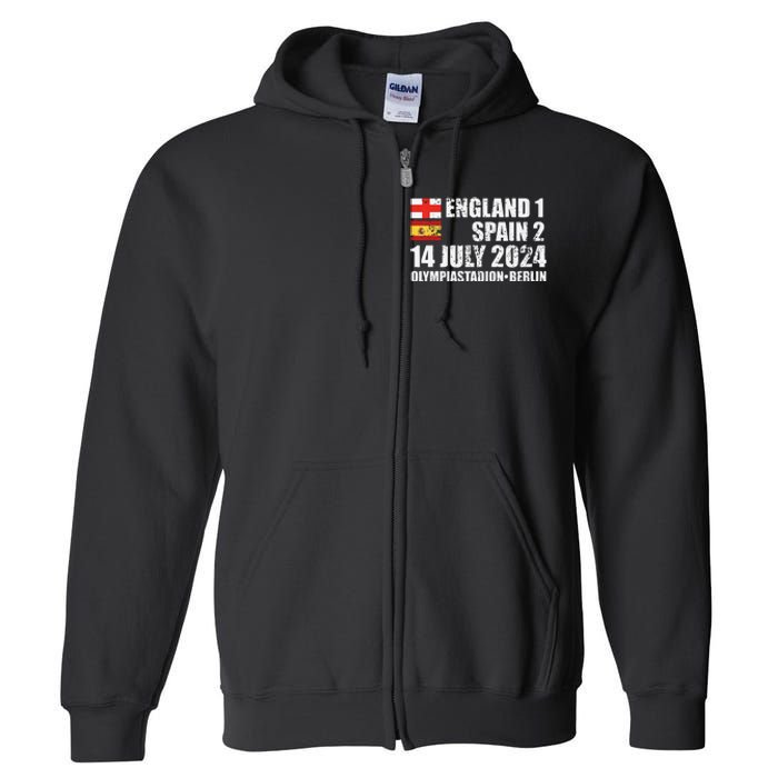 Euro Football Final England Spain Winners July 2024 Premium Full Zip Hoodie