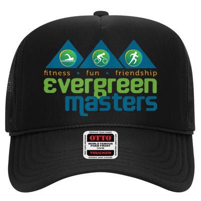 Evergreen Fitness Fun Friendship Team High Crown Mesh Back Trucker Hat