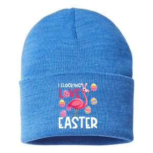 Easter Flamingo Flocking Love Cute Funny Meaningful Gift Sustainable Knit Beanie