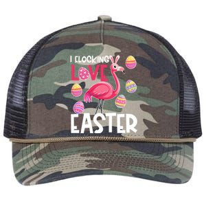 Easter Flamingo Flocking Love Cute Funny Meaningful Gift Retro Rope Trucker Hat Cap