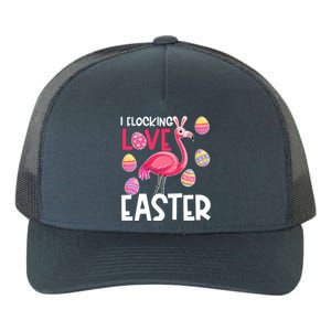 Easter Flamingo Flocking Love Cute Funny Meaningful Gift Yupoong Adult 5-Panel Trucker Hat