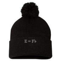 E = F Flat E Is Equal To F Flat Relativity Theory Music Pom Pom 12in Knit Beanie