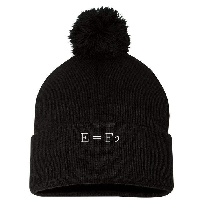 E = F Flat E Is Equal To F Flat Relativity Theory Music Pom Pom 12in Knit Beanie