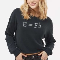 E = F Flat E Is Equal To F Flat Relativity Theory Music Cropped Pullover Crew