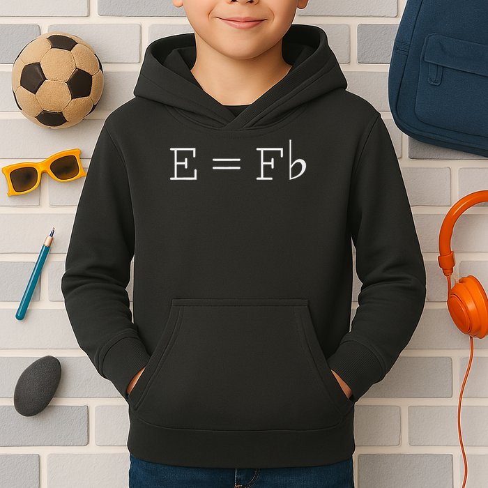 E = F Flat E Is Equal To F Flat Relativity Theory Music Kids Hoodie