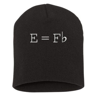 E = F Flat E Is Equal To F Flat Relativity Theory Music Short Acrylic Beanie