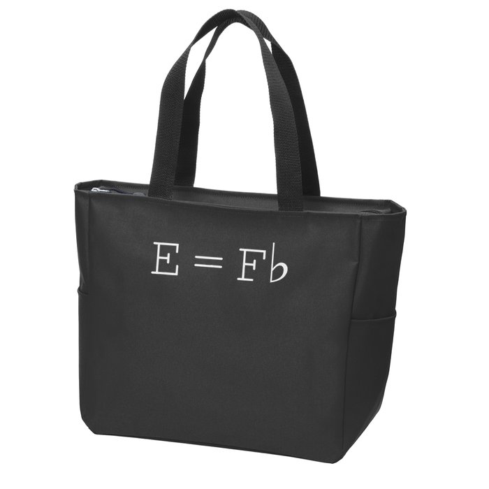 E = F Flat E Is Equal To F Flat Relativity Theory Music Zip Tote Bag
