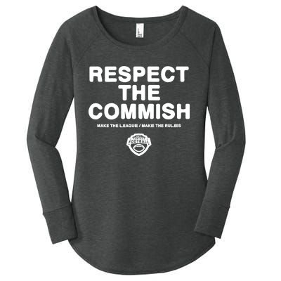 ESPN Fantasy Football Respect The Commish Emblem Logo V2 Women's Perfect Tri Tunic Long Sleeve Shirt