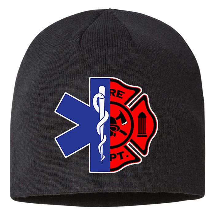 EMT Firefighter Firefighter Two Sided EMS Gift Sustainable Beanie