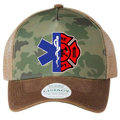 EMT Firefighter Firefighter Two Sided EMS Gift Legacy Tie Dye Trucker Hat