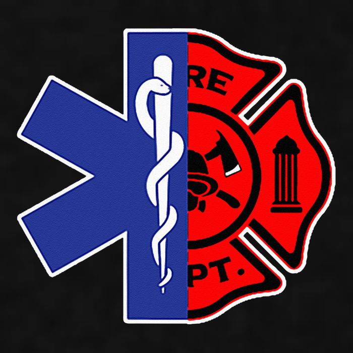 EMT Firefighter Firefighter Two Sided EMS Gift Ladies PosiCharge Tri-Blend Wicking Tank