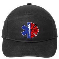 EMT Firefighter Firefighter Two Sided EMS Gift 7-Panel Snapback Hat
