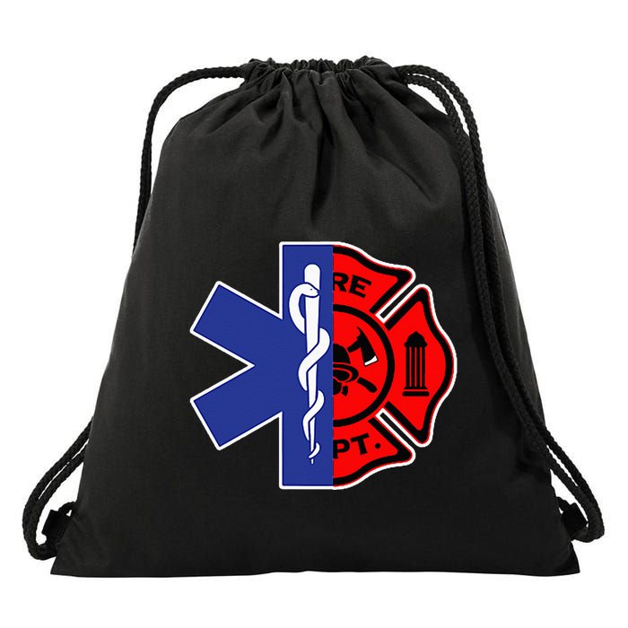 EMT Firefighter Firefighter Two Sided EMS Gift Drawstring Bag
