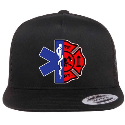 EMT Firefighter Firefighter Two Sided EMS Gift Flatbill Hat