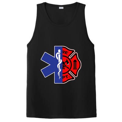 EMT Firefighter Firefighter Two Sided EMS Gift PosiCharge Competitor Tank