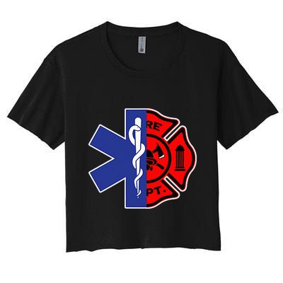 EMT Firefighter Firefighter Two Sided EMS Gift Crop Top