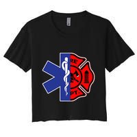 EMT Firefighter Firefighter Two Sided EMS Gift Crop Top