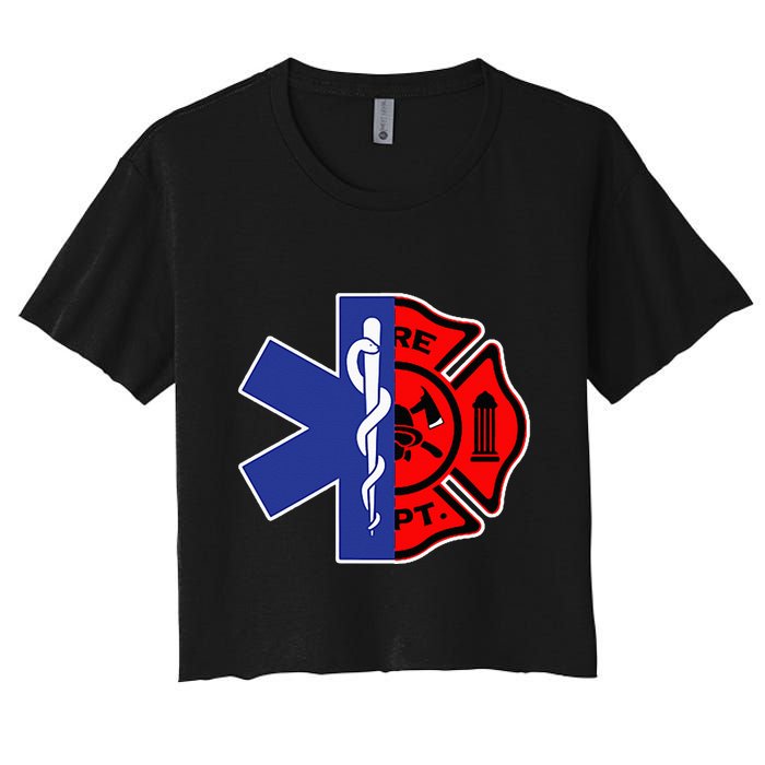 EMT Firefighter Firefighter Two Sided EMS Gift Crop Top
