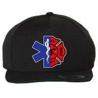 EMT Firefighter Firefighter Two Sided EMS Gift Wool Snapback Cap