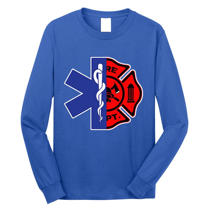 EMT Firefighter Firefighter Two Sided EMS Gift Long Sleeve Shirt