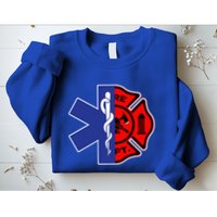 EMT Firefighter Firefighter Two Sided EMS Gift Sweatshirt