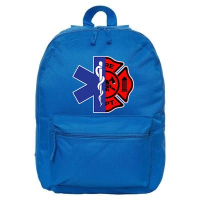 EMT Firefighter Firefighter Two Sided EMS Gift 16 in Basic Backpack