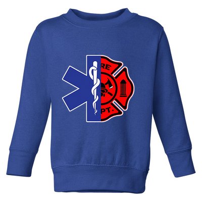 EMT Firefighter Firefighter Two Sided EMS Gift Toddler Sweatshirt