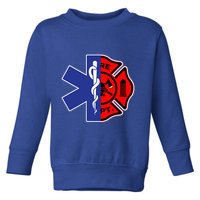 EMT Firefighter Firefighter Two Sided EMS Gift Toddler Sweatshirt