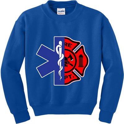 EMT Firefighter Firefighter Two Sided EMS Gift Kids Sweatshirt