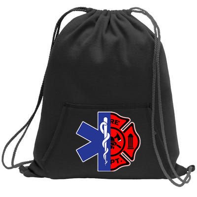 EMT Firefighter Firefighter Two Sided EMS Gift Sweatshirt Cinch Pack Bag