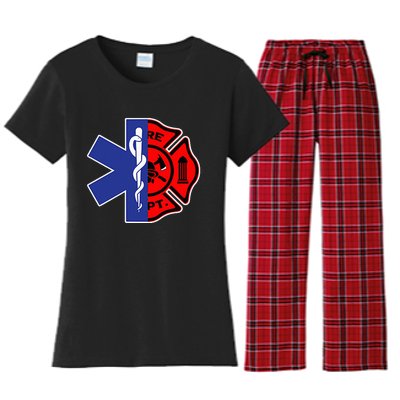 EMT Firefighter Firefighter Two Sided EMS Gift Women's Flannel Pajama Set