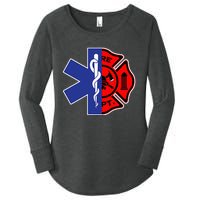 EMT Firefighter Firefighter Two Sided EMS Gift Women's Perfect Tri Tunic Long Sleeve Shirt