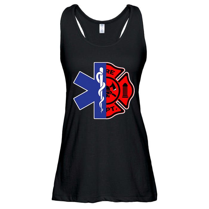 EMT Firefighter Firefighter Two Sided EMS Gift Ladies Essential Flowy Tank