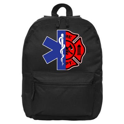 EMT Firefighter Firefighter Two Sided EMS Gift 16 in Basic Backpack