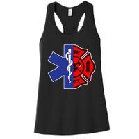 EMT Firefighter Firefighter Two Sided EMS Gift Women's Racerback Tank