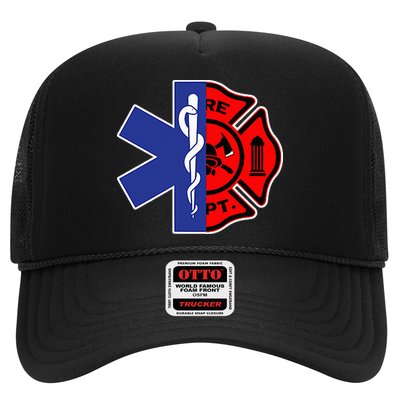 EMT Firefighter Firefighter Two Sided EMS Gift Trucker Hat