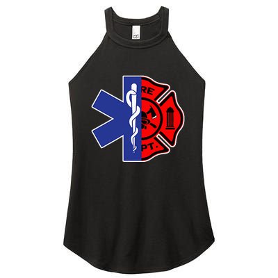 EMT Firefighter Firefighter Two Sided EMS Gift Women's Perfect Tri Rocker Tank