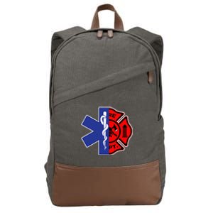 EMT Firefighter Firefighter Two Sided EMS Gift Cotton Canvas Backpack