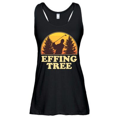 Effing Tree Funny Vintage Golfing Ladies Essential Flowy Tank