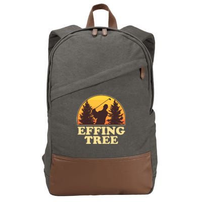 Effing Tree Funny Vintage Golfing Cotton Canvas Backpack