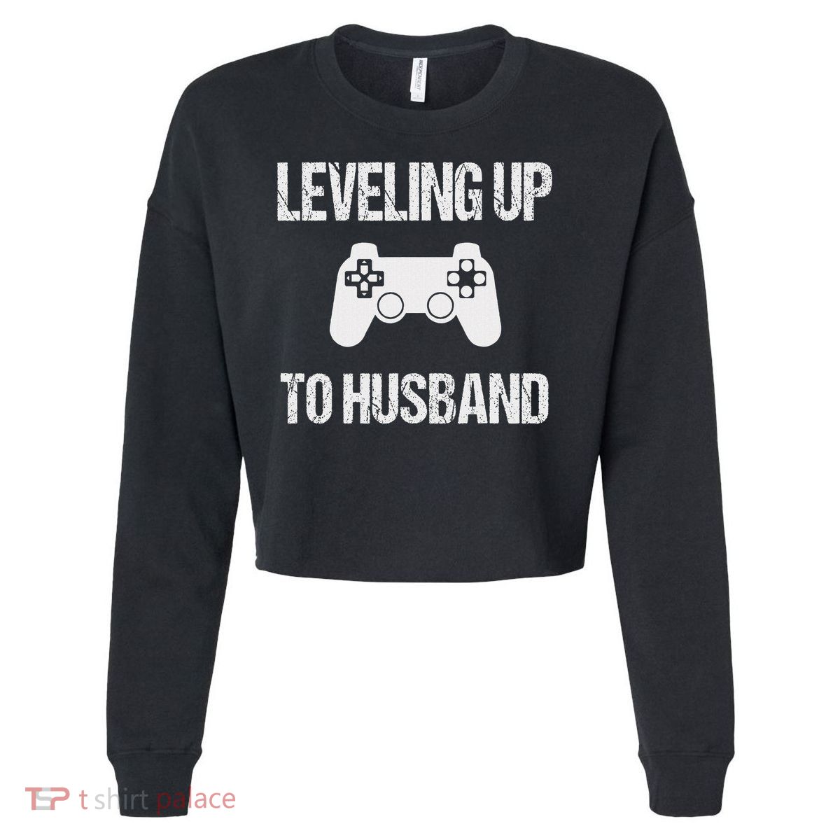 Engagement For Groom Video Game Lovers Cropped Pullover Crew