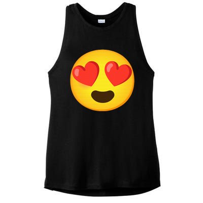 Emoticon Face grin hearts Ladies PosiCharge Tri-Blend Wicking Tank