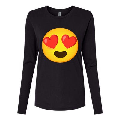 Emoticon Face grin hearts Womens Cotton Relaxed Long Sleeve T-Shirt